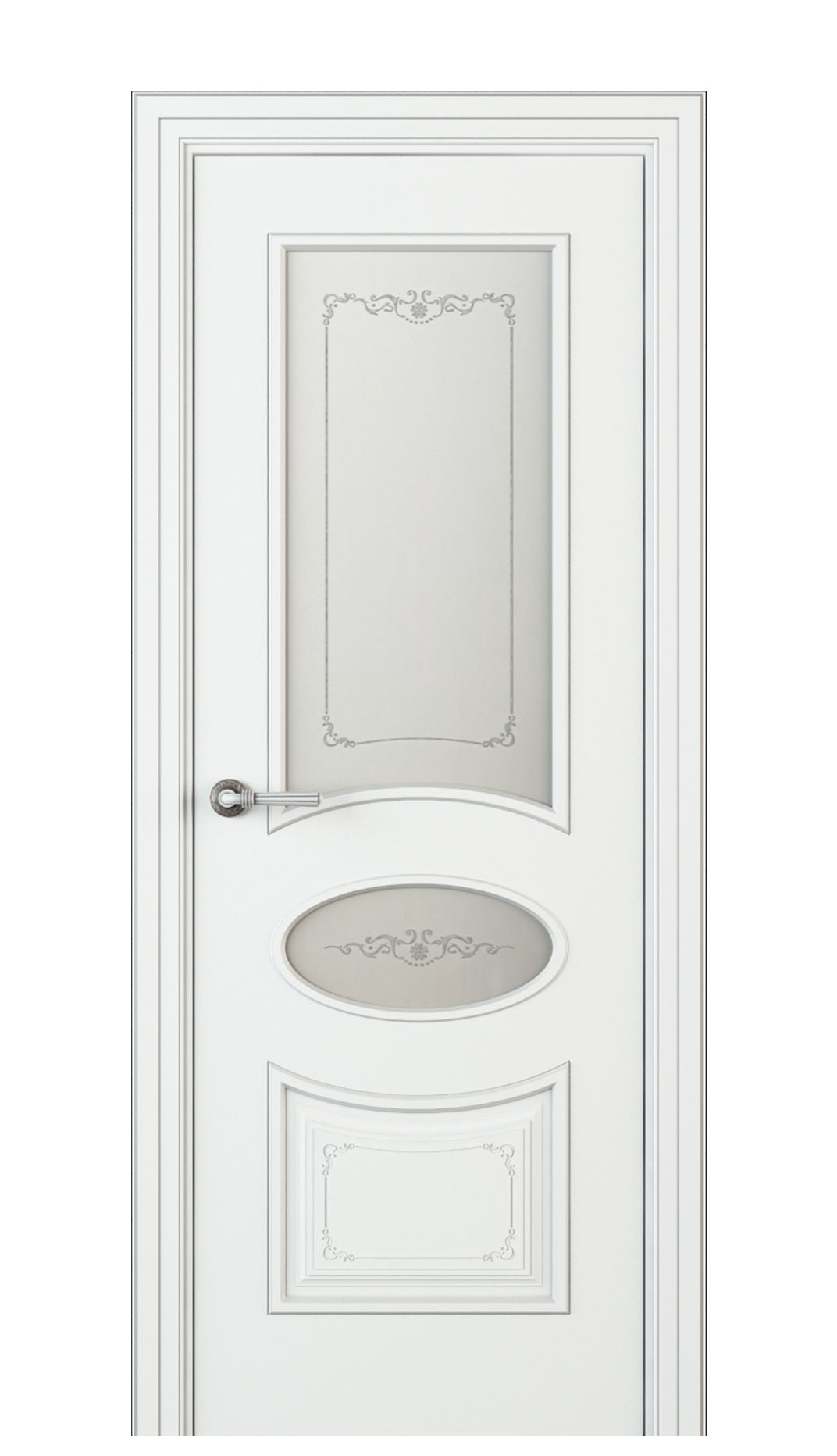 Image Amelia Vetro Duo Interior Door Italian Enamel White 0