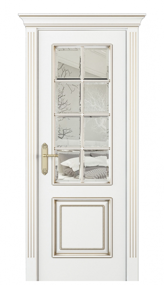 Image Parma Parte Interior Door Italian Enamel White Beveled Glass 1