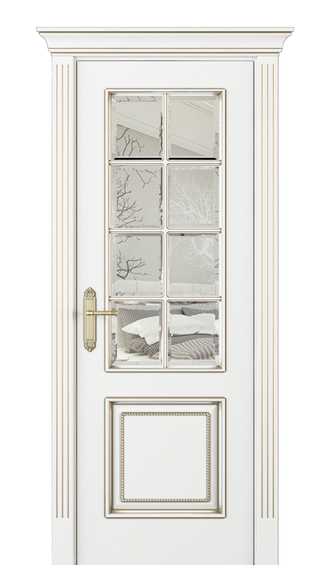 Image Parma Parte Interior Door Italian Enamel White Beveled Glass 0