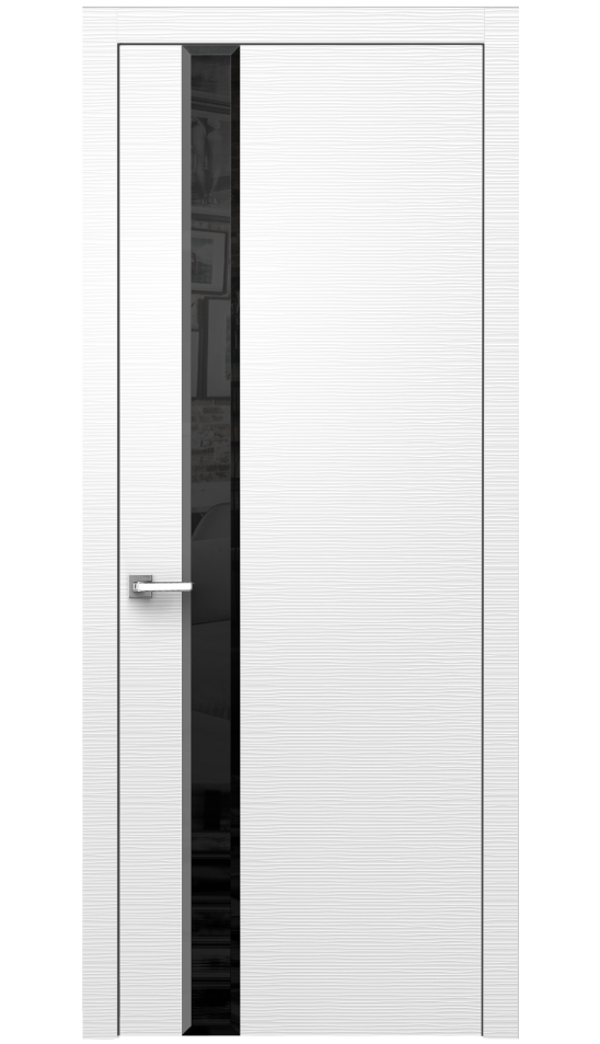 Image Dianto Interior Door 3D White / Black Beveled Glass 0
