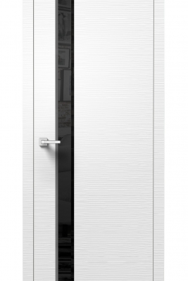 Image Dianto Interior Door 3D White / Black Beveled Glass 2