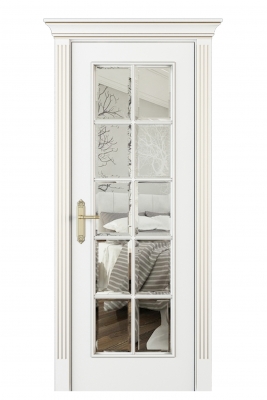 Image Parma Interior Door Italian Enamel White Beveled Glass 2