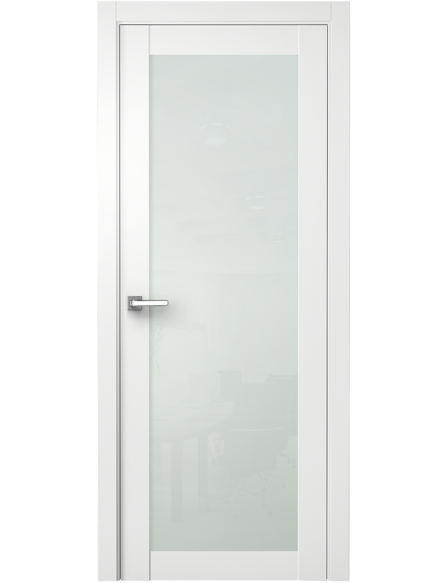 Image Nedovento Interior Door Soft Touch White/ White Triplex Glass 1