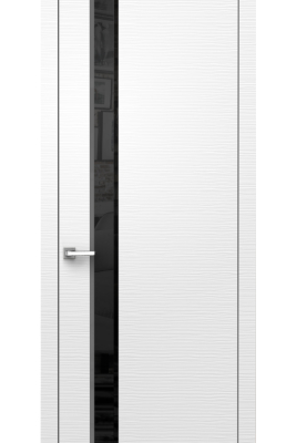 Image Dianto Interior Door 3D White / Black Beveled Glass 2