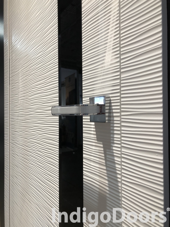 Image Dianto Interior Door 3D White / Black Beveled Glass 6