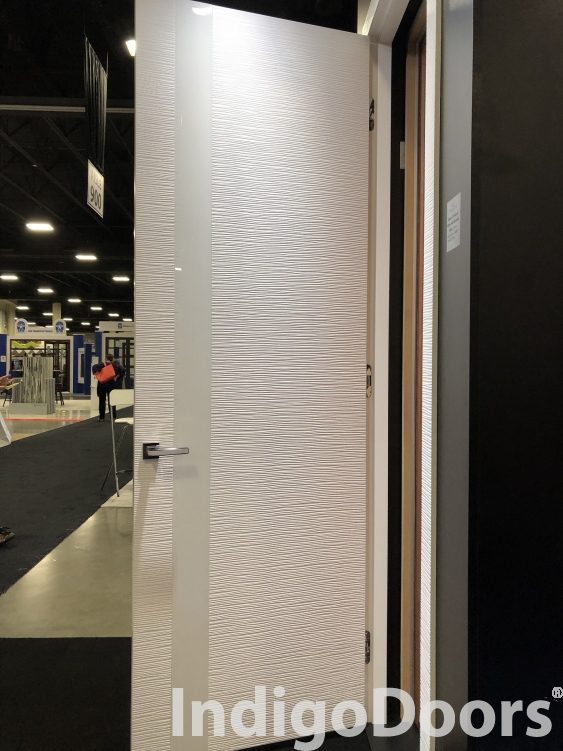 Image Dianto Interior Door 3D White / Black Beveled Glass 5