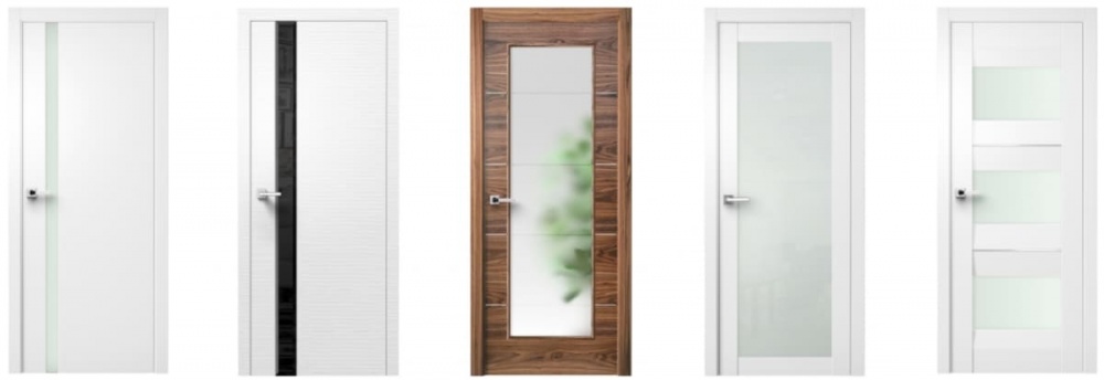 Barn Door with Frosted or Textured Glass