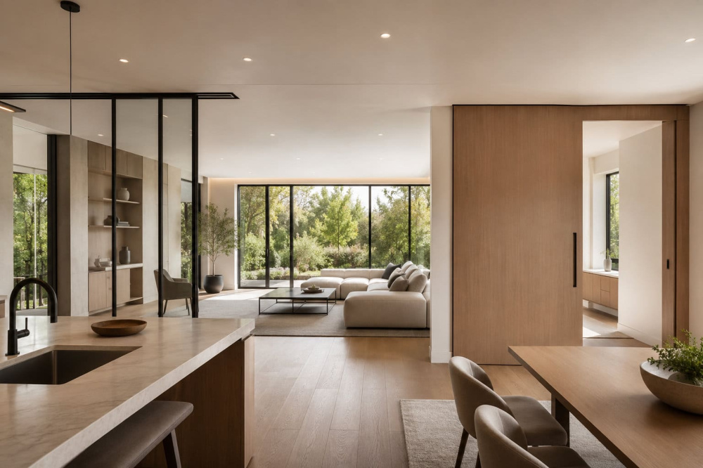 Characteristics of doors that work well in open layouts