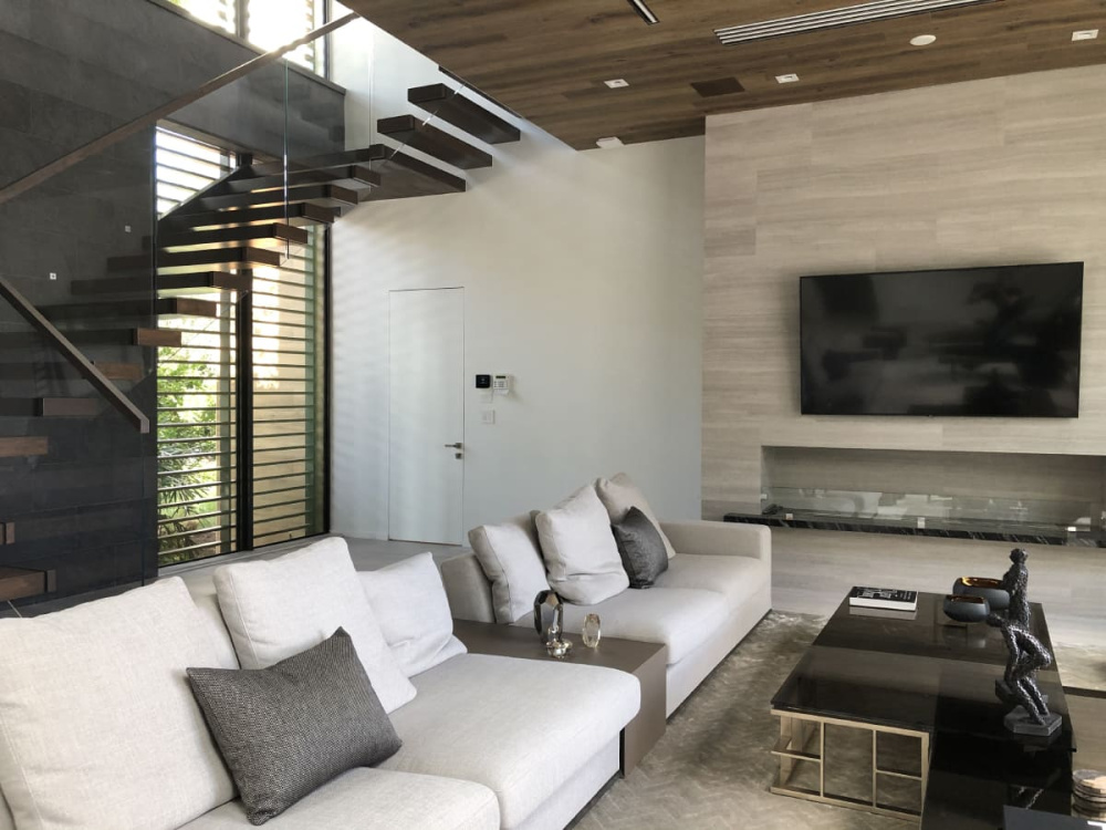 Frameless Doors and Seamless Living Room Design