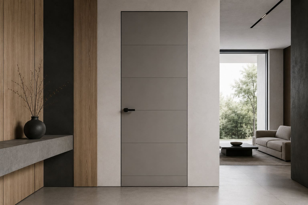 What defines a modern interior door
