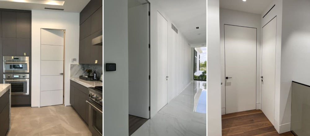 Modern frameless door, hidden hinge